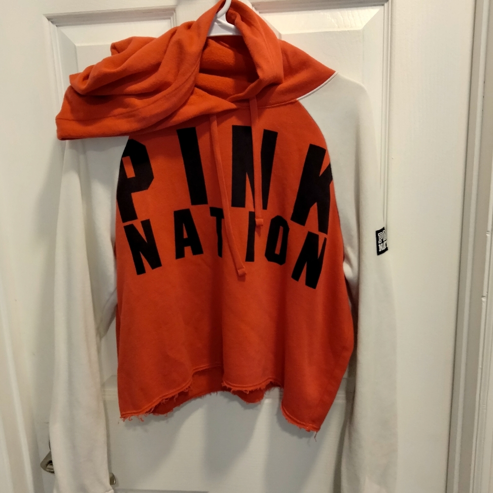 VS Pink Cropped Hoodie sz M